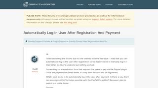 Automatically Log-In User After Registration And Payment « Gravity ...