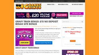 Gravy Train Bingo: £15 No Deposit Bingo Site Bonus - Big Bonus ...