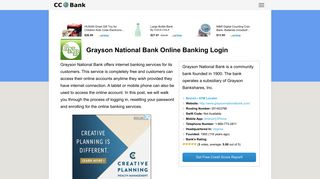 Grayson National Bank Online Banking Login - CC Bank