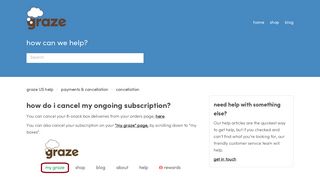 how do I cancel my ongoing subscription? – graze US help