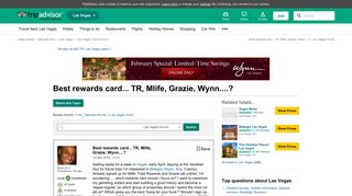 Best rewards card... TR, Mlife, Grazie, Wynn....? - TripAdvisor