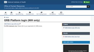 GRB Platform login (NIH only) | Office of Human Resources