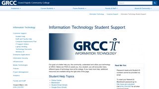 IT Student Support - Grand Rapids Community College