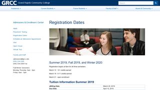 Registration Dates | Grand Rapids Community College