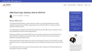 GRE Exam, Login, Syllabus, Date 2018 | Admission Table – Your ...