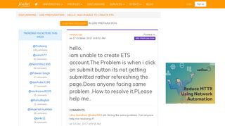 Hello Iam Unable To Create Ets Account The Problem Is | Yocket