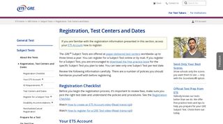 GRE Subject Tests Registration, Test Centers and Dates (For Test ...