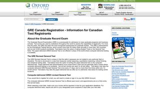 GRE Canada Registration - Information for Canadian Test Registrants