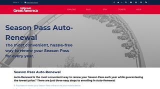 Season Pass Auto-Renewal | CA Great America
