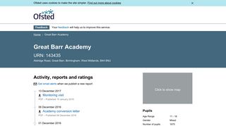 Ofsted | Great Barr Academy