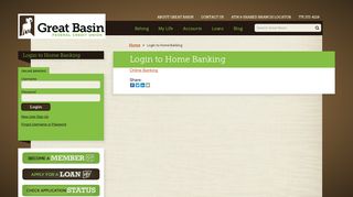 Login to Home Banking - Great Basin Federal Credit Union