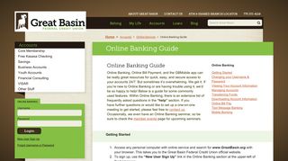 Online Banking Guide - Great Basin Federal Credit Union
