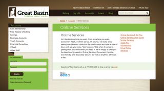 Online Services - Great Basin Federal Credit Union
