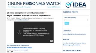 posts on Great Expectations - Online Personals Watch