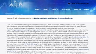 Great expectations dating service member login - Iceman Trading ...