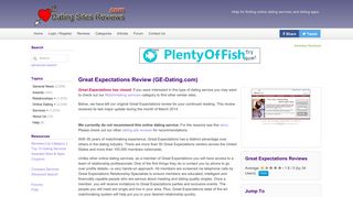 Great Expectations Review (GE-Dating.com) - Dating Sites Reviews