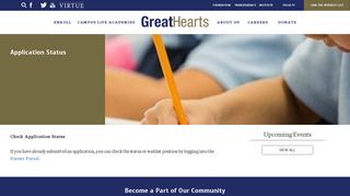 Application Status : Great Hearts Academies