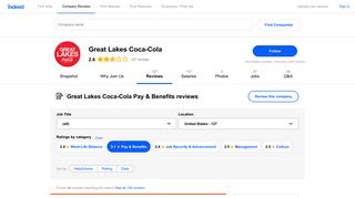 Working at Great Lakes Coca-Cola: Employee Reviews about Pay ...