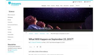 What Will Happen on September 23, 2017? | Answers in Genesis