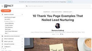 10 Thank You Page Examples That Nailed Lead Nurturing
