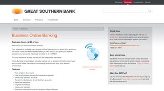 Online Banking for Business > Great Southern Bank