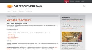 Managing Your Account > Great Southern Bank