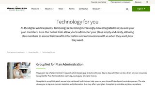 GroupNet for Plan Administration by Great-West Life