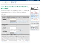 Great-West Online Services for Plan Members: Registration