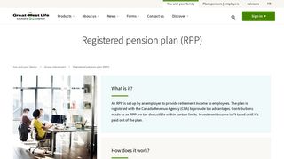 RPP, Registered Pension Plan for Group Retirement | Great-West Life ...