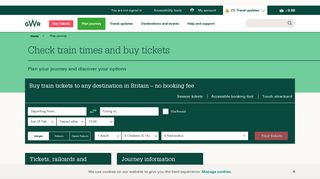 Buy train tickets and check train times - Great Western Railway
