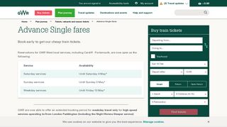Booking Train Tickets in Advance | Great Western Railway