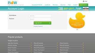Account Login | Mobile Phone Insurance Online Customer Portal ...