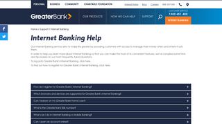 Internet Banking Support | Greater Bank Limited