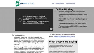 Online Bidding - Greater Giving