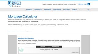 Mortgage Calculator | Greater Nevada Credit Union