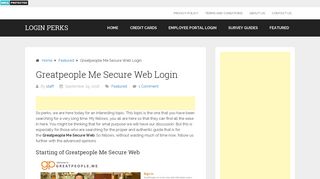 Greatpeople Me Secure Web Login - Login Perks