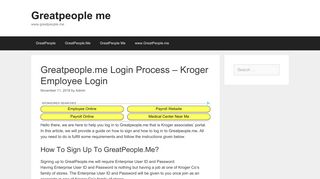 Greatpeople.me Login Process - Kroger Employee Login
