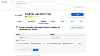 Working as an Owner Operator Driver at Greatwide Logistics Services ...