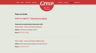 Order - GRECO & SONS, INC. -