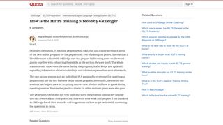 How is the IELTS training offered by GREedge? - Quora