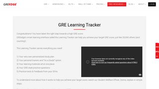 Learning Tracker - For a high GRE score - GREedge