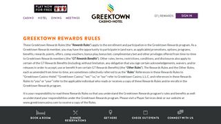Official GT Rewards Rules | Greektown Casino