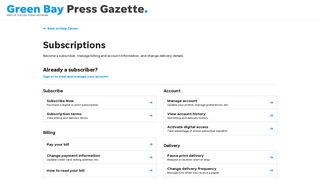 Help Center - Green Bay Press-Gazette