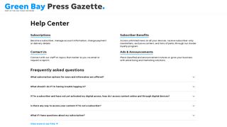 Green Bay Press-Gazette: Help Center