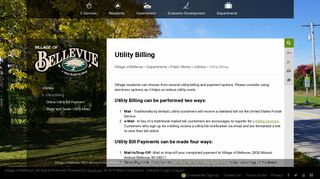 Utility Billing - Village of Bellevue