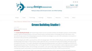 Energy Design Resources : Green Building Studio® : page