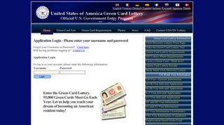 Application Login - The American DV-2021 Green Card Lottery