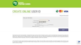 Create Online User ID - Green Dot | Get a Card
