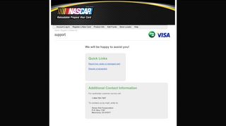 Contact Us | NASCAR Prepaid Visa Card | Green Dot