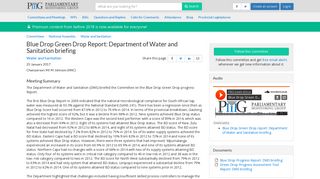 Blue Drop Green Drop Report: Department of Water and Sanitation ...
